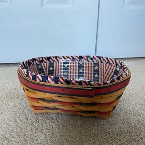 Longaberger 1999 All American Blue Ribbon Bread Basket Liner Protector IMPERFECT